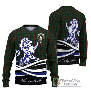 Tennant Tartan Ugly Sweater with Alba Gu Brath Regal Lion Emblem Unisex - Tartan Vibes Clothing