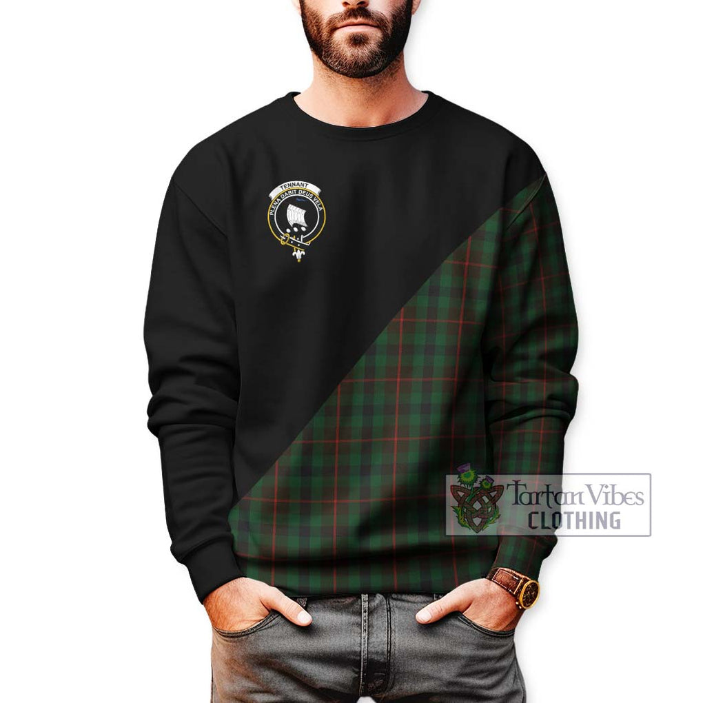 Tennant Tartan Sweatshirt with Family Crest and Military Logo Style Unisex - Tartan Vibes Clothing