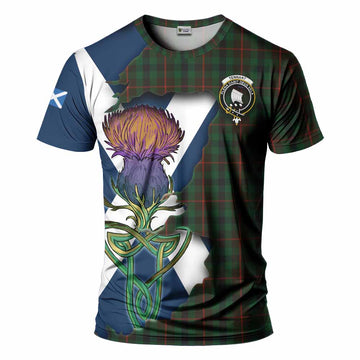 Tartan Vibes Clothing Tennant Tartan Family Crest T-Shirt Scottish Thistle Celtic Inspired