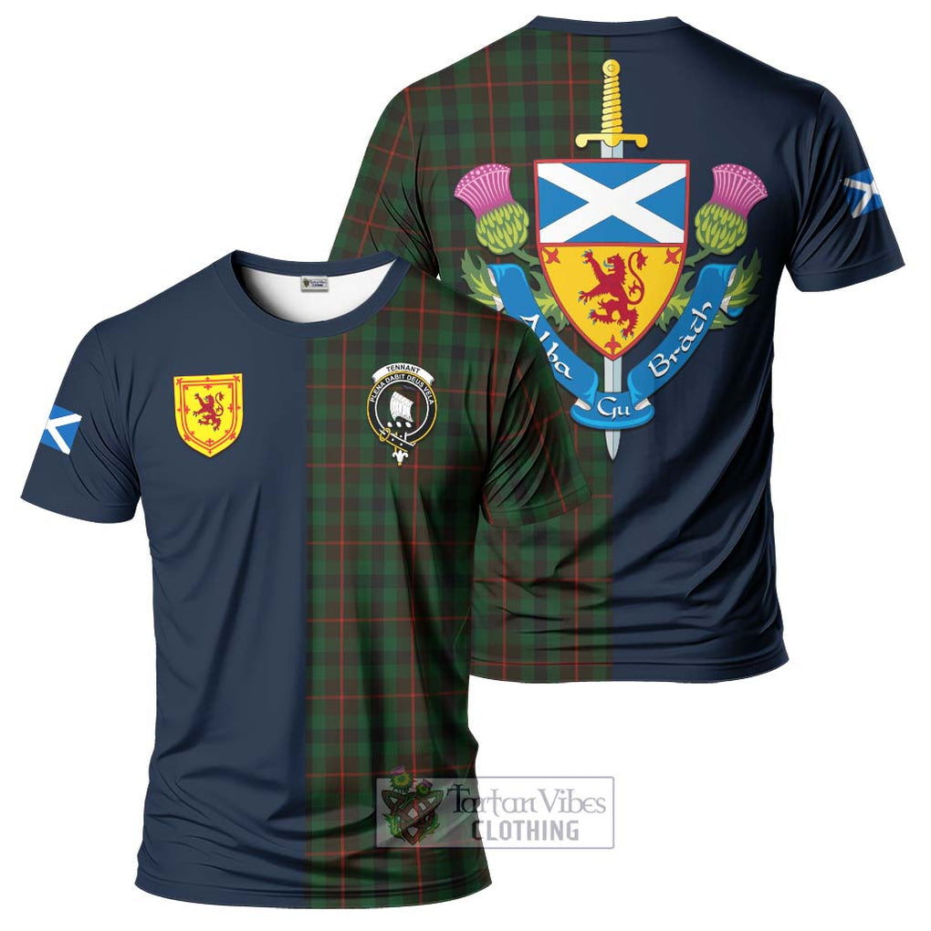 Tennant Tartan T-Shirt Alba with Scottish Lion Royal Arm Half Style Kid's Shirt - Tartan Vibes Clothing