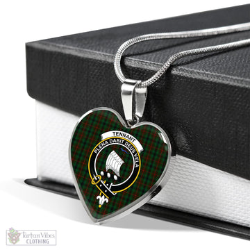 Tennant Tartan Heart Necklace with Family Crest Luxury Necklace (Silver) No - Tartan Vibes Clothing