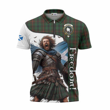 Tennant Crest Tartan Zipper Polo Shirt Inspired by the Freedom of Scottish Warrior Unisex - Tartan Vibes Clothing