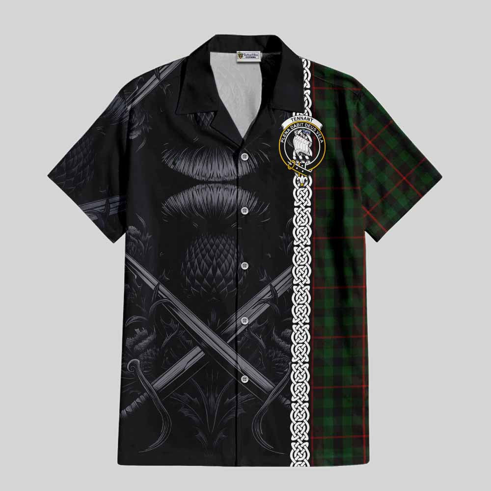 Tennant Tartan Hawaiian Shirt with Family Crest Cross Sword Thistle Celtic Vibes Kid - Tartan Vibes Clothing