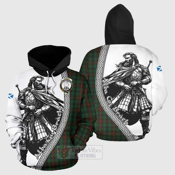 Tennant Tartan Clan Crest Hoodie with Highlander Warrior Celtic Style Zip Hoodie - Tartan Vibes Clothing