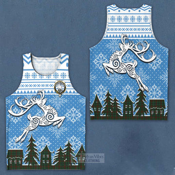 Tennant Clan Christmas Men's Tank Top Celtic Reindeer Style Men - Tartan Vibes Clothing