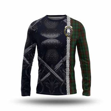 Tennant Tartan Long Sleeve T-Shirt with Family Crest Cross Sword Thistle Celtic Vibes Unisex - Tartan Vibes Clothing