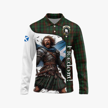 Tennant Crest Tartan Long Sleeve Polo Shirt Inspired by the Freedom of Scottish Warrior Unisex - Tartan Vibes Clothing