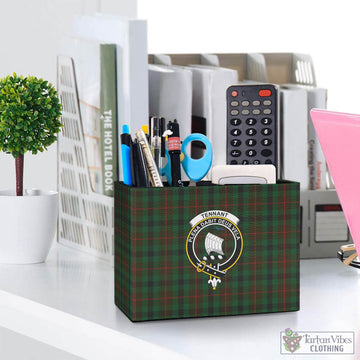 Tennant Tartan Pen Holder with Family Crest One Size 5.9"(L)*2.7"(W)*4.3"(H) - Tartan Vibes Clothing