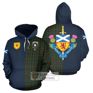 Tennant Tartan Hoodie Alba with Scottish Lion Royal Arm Half Style Zip Hoodie - Tartan Vibes Clothing