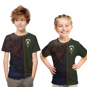 Tennant Tartan Family Crest Kid T-Shirt Alba Gu Brath Be Brave Lion Ancient Style Youth XL Size14 - Tartan Vibes Clothing