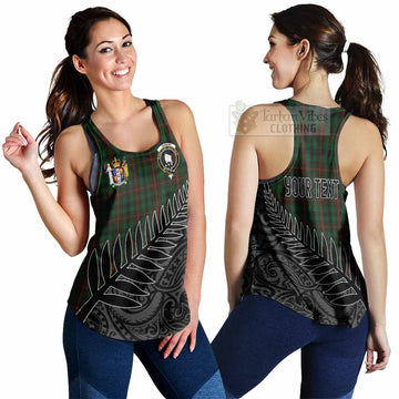 Tennant Crest Tartan Women's Racerback Tanks with New Zealand Silver Fern Half Style 4XL - Tartan Vibes Clothing