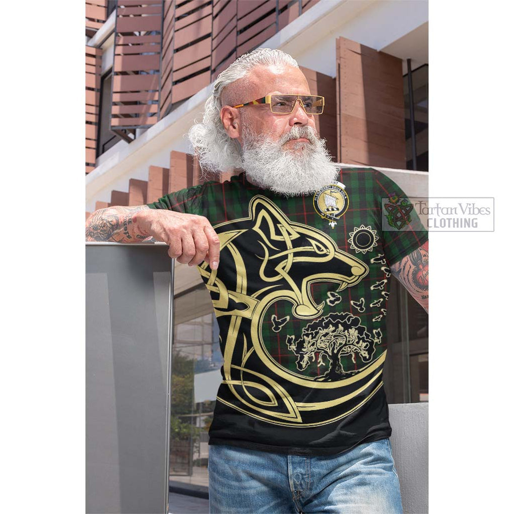 Tennant Tartan Cotton T-shirt with Family Crest Celtic Wolf Style Men's Shirt - Tartan Vibes Clothing