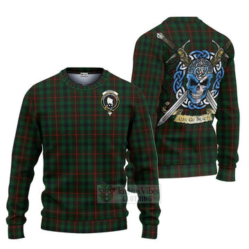 Tennant Tartan Ugly Sweater with Family Crest Celtic Skull Style Unisex - Tartan Vibes Clothing