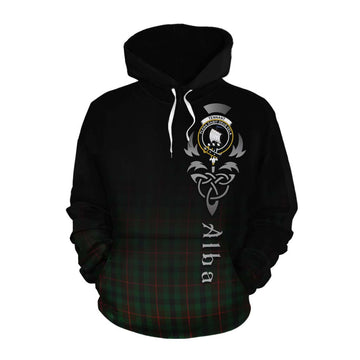 Tartan Vibes Clothing Tennant Tartan Cotton Hoodie Featuring Alba Gu Brath Family Crest Celtic Inspired