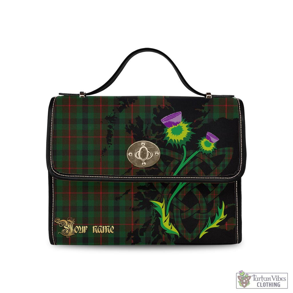 Tartan Vibes Clothing Tennant Tartan Waterproof Canvas Bag with Scotland Map and Thistle Celtic Accents