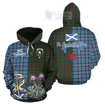 Tennant Tartan Hoodie Happy St. Andrew's Day Half Tartan Style Zip Hoodie - Tartan Vibes Clothing