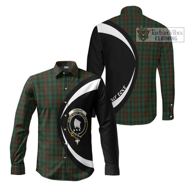 Tennant Tartan Long Sleeve Button Up with Family Crest Circle Style Men's Shirt S - Tartan Vibes Clothing