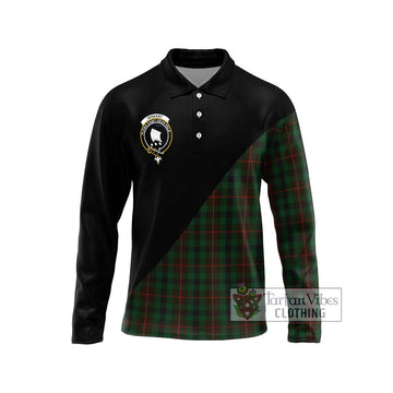 Tennant Tartan Long Sleeve Polo Shirt with Family Crest and Military Logo Style Unisex - Tartan Vibes Clothing