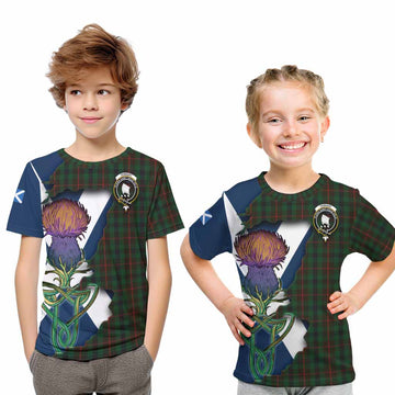 Tartan Vibes Clothing Tennant Tartan Family Crest Kid T-Shirt Scottish Thistle Celtic Inspired