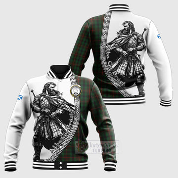 Tennant Tartan Clan Crest Baseball Jacket with Highlander Warrior Celtic Style Unisex - Tartan Vibes Clothing