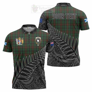 Tennant Crest Tartan Zipper Polo Shirt with New Zealand Silver Fern Half Style Unisex - Tartan Vibes Clothing