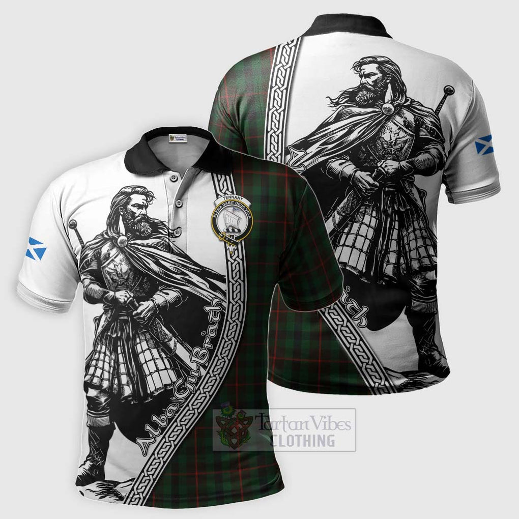 Tennant Tartan Clan Crest Polo Shirt with Highlander Warrior Celtic Style Kid - Tartan Vibes Clothing