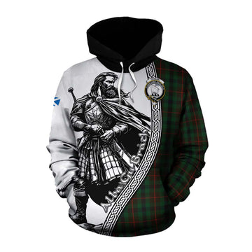 Tennant Tartan Clan Crest Cotton Hoodie with Highlander Warrior Celtic Style Pullover Hoodie XS - Tartan Vibes Clothing