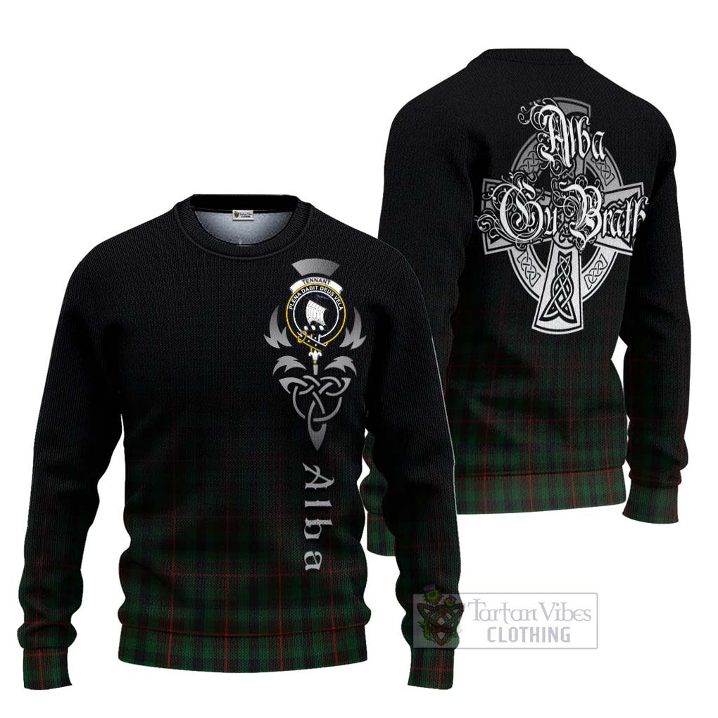 Tennant Tartan Ugly Sweater Featuring Alba Gu Brath Family Crest Celtic Inspired Unisex - Tartan Vibes Clothing