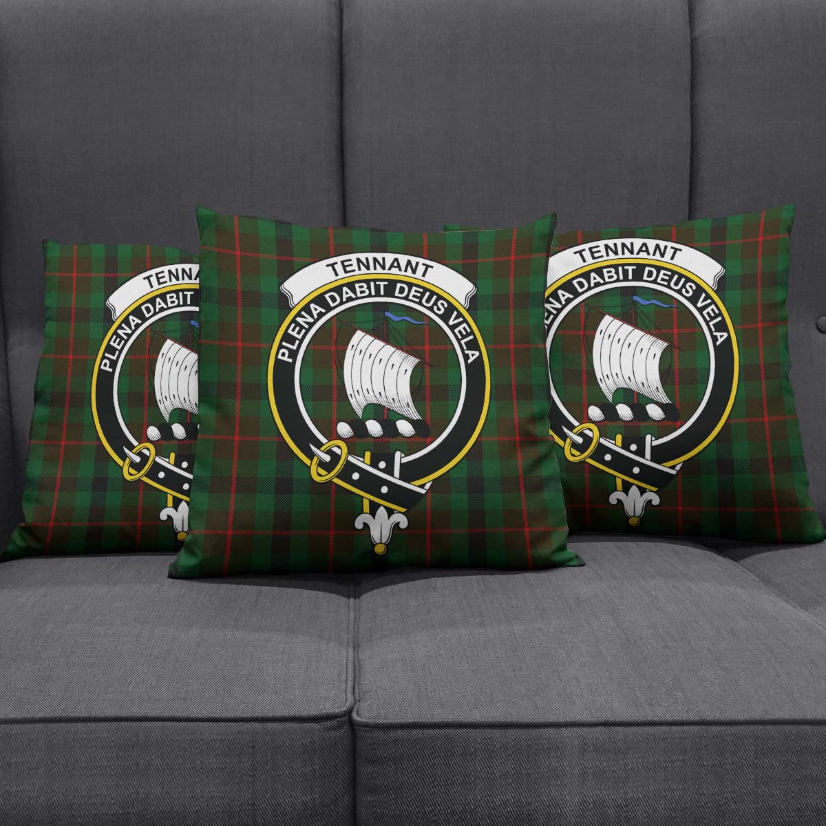 Tennant Tartan Pillow Cover with Family Crest Rectangle Pillow Cover 51*91cm - Tartan Vibes Clothing