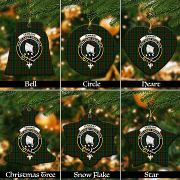 Tennant Tartan Christmas Ceramic Ornaments with Family Crest Ceramic - Tartan Vibes Clothing