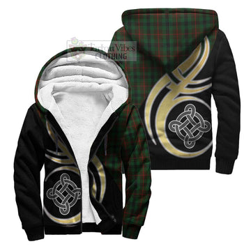 Tennant Tartan Sherpa Hoodie with Family Crest and Celtic Symbol Style Unisex S - Tartan Vibes Clothing