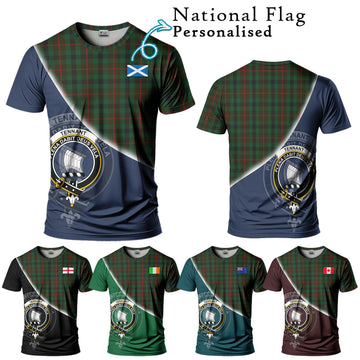 Tennant Tartan T-Shirt with Personalised National Flag and Family Crest Half Style Kid's Shirt - Tartan Vibes Clothing