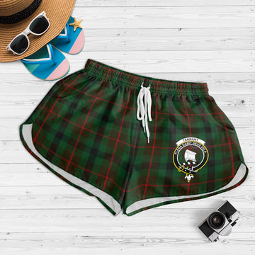 Tennant Tartan Womens Shorts with Family Crest