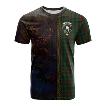 Tartan Vibes Clothing Tennant Tartan Family Crest Cotton T-shirt Alba Gu Brath Be Brave Lion Ancient Style