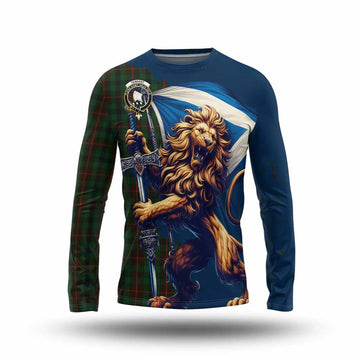 Tennant Tartan Family Crest Long Sleeve T-Shirt with Scottish Majestic Lion Unisex - Tartan Vibes Clothing