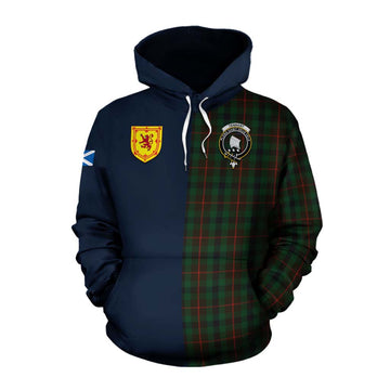 Tennant Tartan Cotton Hoodie Alba with Scottish Lion Royal Arm Half Style Pullover Hoodie XS - Tartan Vibes Clothing