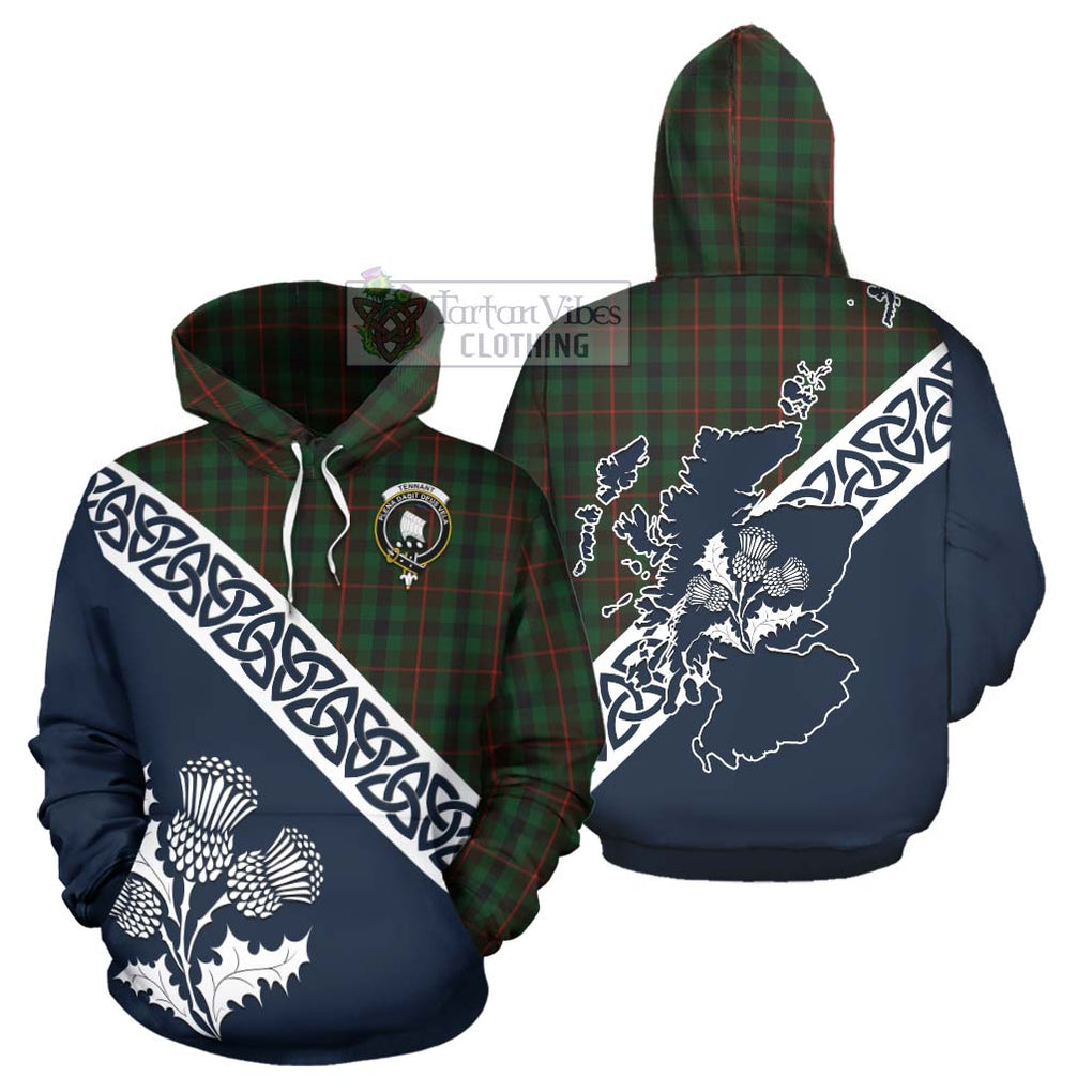 Tennant Tartan Hoodie Featuring Thistle and Scotland Map Zip Hoodie - Tartan Vibes Clothing