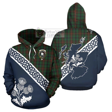Tennant Tartan Hoodie Featuring Thistle and Scotland Map Zip Hoodie - Tartan Vibes Clothing