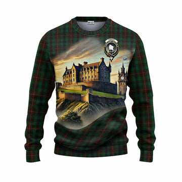 Tennant Tartan Family Crest Knitted Sweater with Scottish Ancient Castle Style Unisex - Tartan Vibes Clothing