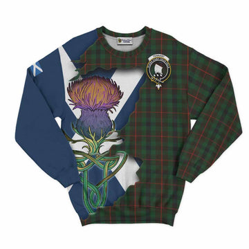 Tartan Vibes Clothing Tennant Tartan Family Crest Sweatshirt Scottish Thistle Celtic Inspired