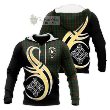 Tennant Tartan Knitted Hoodie with Family Crest and Celtic Symbol Style Unisex Knitted Pullover Hoodie - Tartan Vibes Clothing