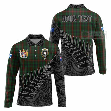 Tennant Crest Tartan Long Sleeve Polo Shirt with New Zealand Silver Fern Half Style Unisex - Tartan Vibes Clothing