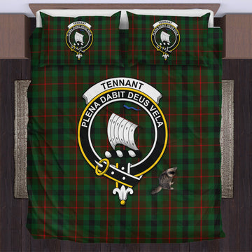 Tennant Tartan Bedding Set with Family Crest US Bedding Set - Tartan Vibes Clothing