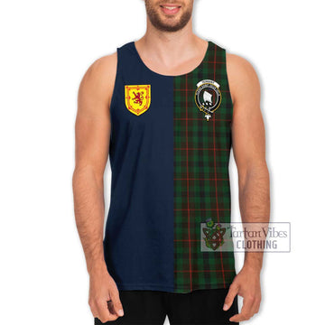 Tennant Tartan Men's Tank Top Alba with Scottish Lion Royal Arm Half Style Men - Tartan Vibes Clothing