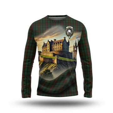 Tennant Tartan Family Crest Long Sleeve T-Shirt with Scottish Ancient Castle Style Unisex - Tartan Vibes Clothing