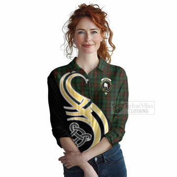 Tennant Tartan Women's Casual Shirt with Family Crest and Celtic Symbol Style Female - Tartan Vibes Clothing