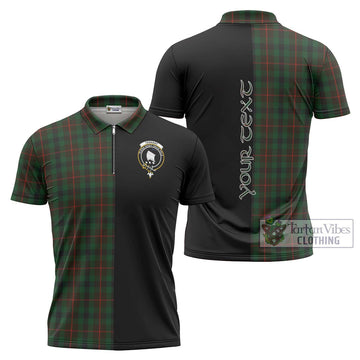 Tennant Tartan Zipper Polo Shirt with Family Crest and Half Of Me Style Unisex - Tartan Vibes Clothing