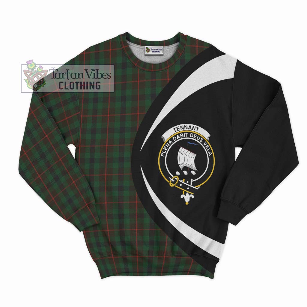 Tennant Tartan Sweatshirt with Family Crest Circle Style Unisex - Tartan Vibes Clothing