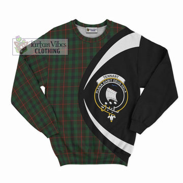 Tennant Tartan Sweatshirt with Family Crest Circle Style Unisex - Tartan Vibes Clothing