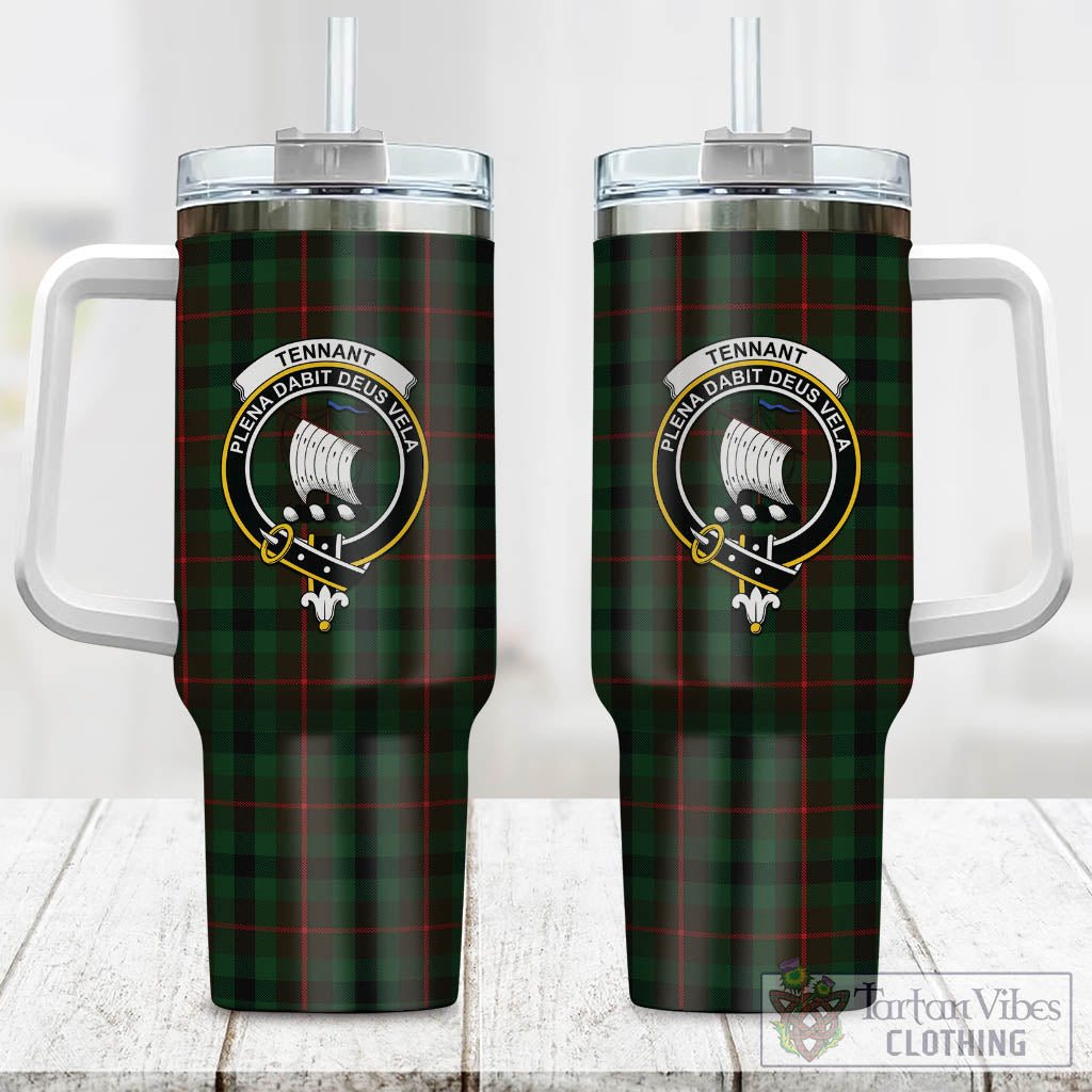 Tennant Tartan Tumbler with Handle with Family Crest One Size 40 OZ - Tartan Vibes Clothing